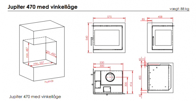 470 porte en angle tegning