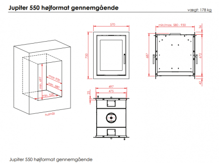 550 vertical double face tegning